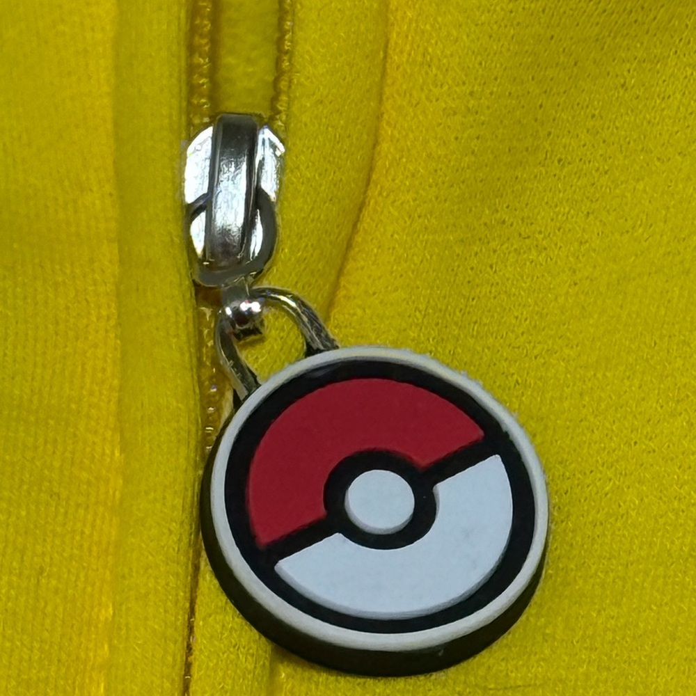 NWT Yellow Pokemon Pikachu Full Zip Hoodie with Poke Ball Accents Boys L - Picture 4 of 7